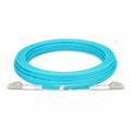 5m (16ft) Armored Fiber Patch Cable, 2 Fibers, LC UPC Duplex to LC UPC Duplex, Multimode (OM3), Riser (OFCR), 3.0mm, Aqua