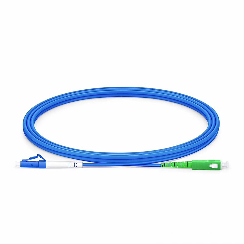 2m (7ft) Armored Fiber Patch Cable, 1 Fiber, LC UPC Simplex to SC APC Simplex, Single Mode (OS2), Riser (OFCR), 3.0mm, Blue