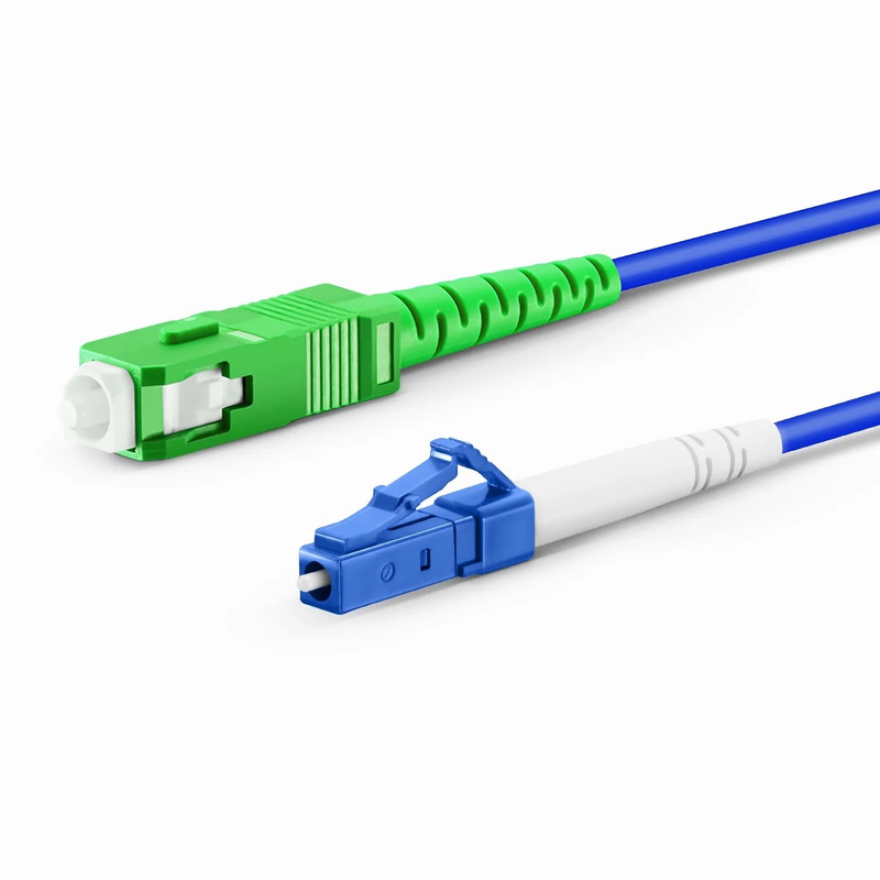 2m (7ft) Armored Fiber Patch Cable, 1 Fiber, LC UPC Simplex to SC APC Simplex, Single Mode (OS2), Riser (OFCR), 3.0mm, Blue