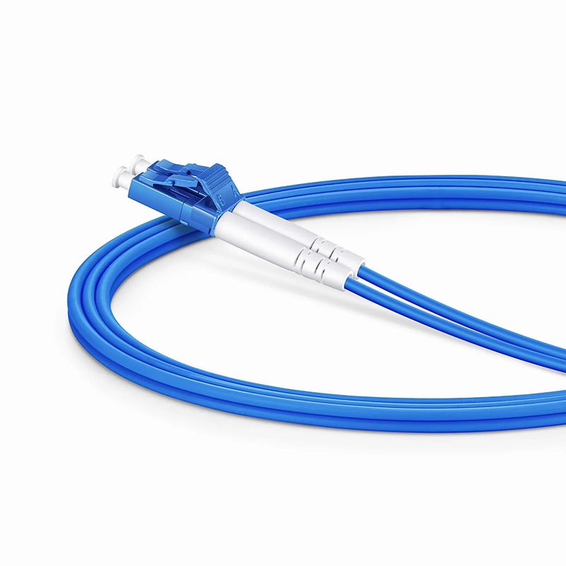1m (3ft) Armored Fiber Patch Cable, 2 Fibers, LC UPC Duplex to SC APC Duplex, Single Mode (OS2), LSZH, 3.0mm, Blue