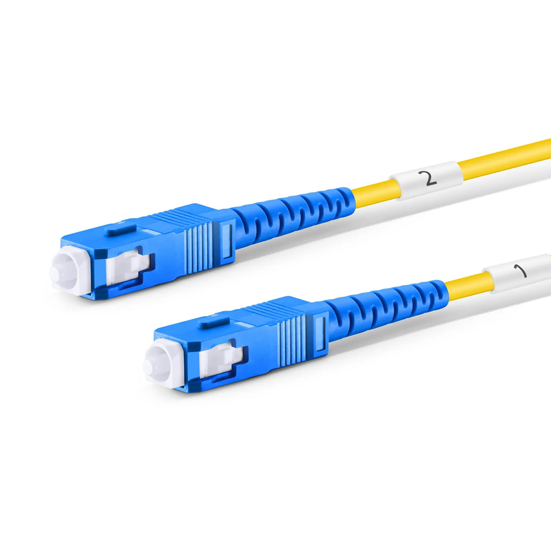 150m (492ft) Hybrid Fiber and Power Cable, Indoor, Plenum (OFNP), Single Mode (OS2), 2 Fibers, Tight-Buffered, LC UPC Simplex to SC UPC Simplex, 2 Conductors 12AWG
