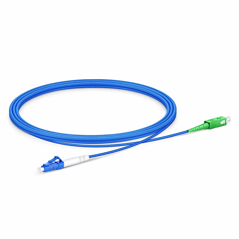 2m (7ft) Armored Fiber Patch Cable, 1 Fiber, LC UPC Simplex to SC APC Simplex, Single Mode (OS2), Riser (OFCR), 3.0mm, Blue
