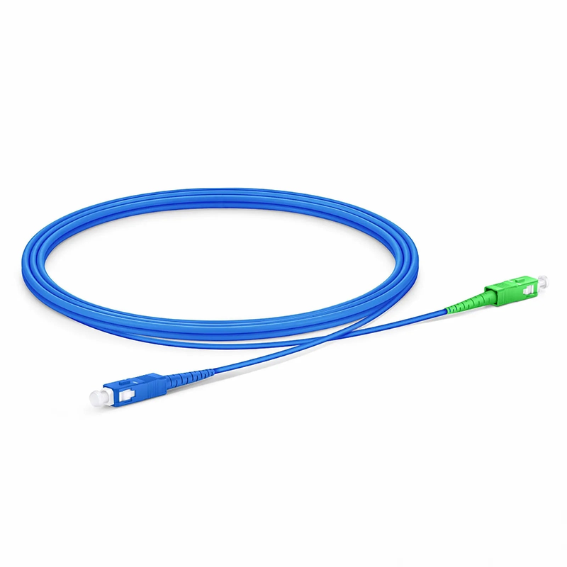2m (7ft) Armored Fiber Patch Cable, 1 Fiber, SC UPC Simplex to SC APC Simplex, Single Mode (OS2), Riser (OFCR), 3.0mm, Blue