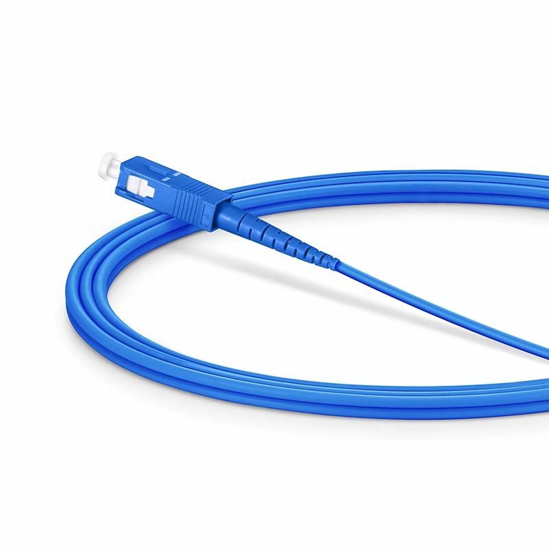 2m (7ft) Armored Fiber Patch Cable, 1 Fiber, SC UPC Simplex to SC APC Simplex, Single Mode (OS2), Riser (OFCR), 3.0mm, Blue