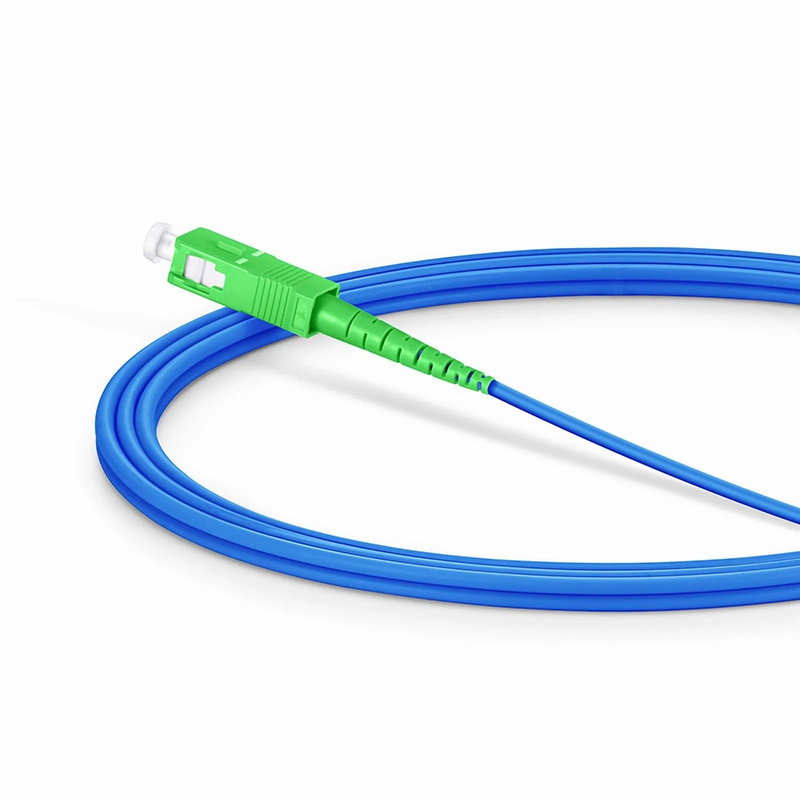 2m (7ft) Armored Fiber Patch Cable, 1 Fiber, SC UPC Simplex to SC APC Simplex, Single Mode (OS2), Riser (OFCR), 3.0mm, Blue