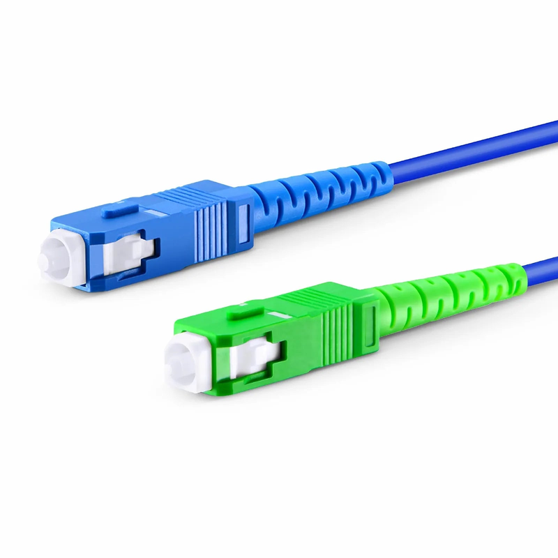 2m (7ft) Armored Fiber Patch Cable, 1 Fiber, SC UPC Simplex to SC APC Simplex, Single Mode (OS2), Riser (OFCR), 3.0mm, Blue