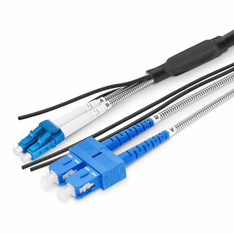 50m (164ft) LC UPC to SC UPC Duplex OS2 Single Mode 7.0mm LSZH FTTA Outdoor Fiber Patch Cable for Base Station