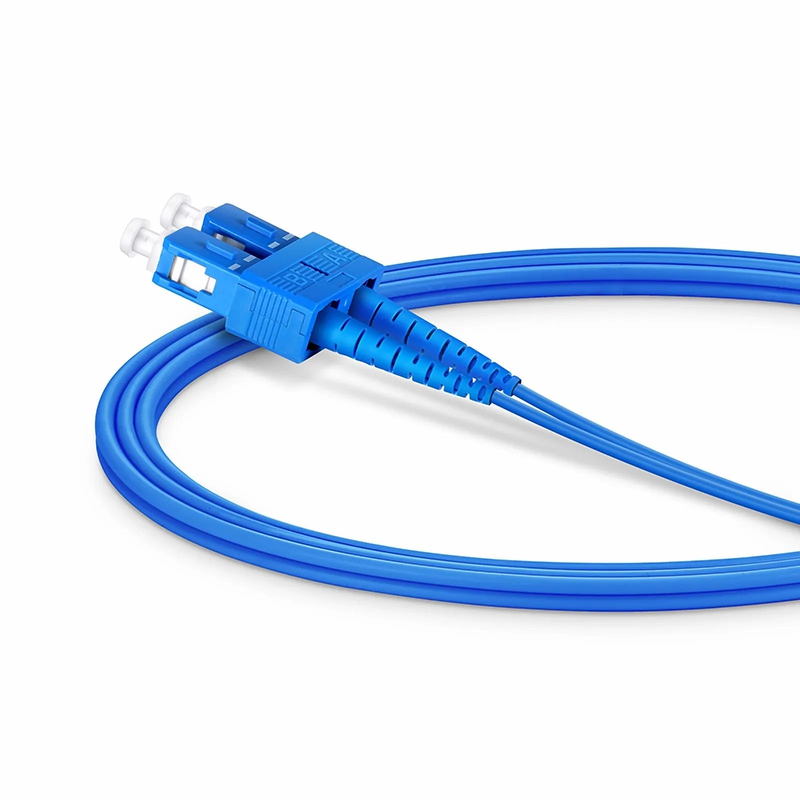 1m (3ft) Armored Fiber Patch Cable, 2 Fibers, LC UPC Duplex to SC UPC Duplex, Single Mode (OS2), LSZH, 3.0mm, Blue