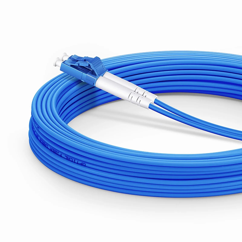 10m (33ft) Armored Fiber Patch Cable, 2 Fibers, LC UPC Duplex to SC UPC Duplex, Single Mode (OS2), LSZH, 3.0mm, Blue