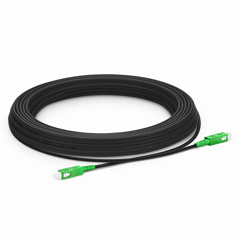 10m (33ft) Industrial Armored Fiber Patch Cable, SC APC to SC APC, Simplex, 1 Fiber, Single Mode (OS2), TPU