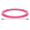 30m (98ft) MTP® Trunk Cable, MTP®-8 UPC (Female) to MTP®-8 UPC (Female), 8 Fibers, Multimode (OM4), Plenum (OFNP), 0.20dB Max, Type B, Double Jacket, Magenta