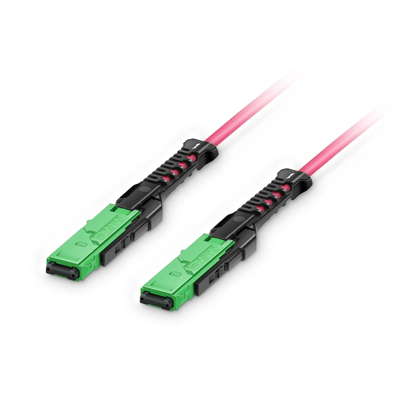 1m (3ft) MMC Jumper, MMC-16 APC (Female) to MMC-16 APC (Female), 16 Fibers, Multimode (OM4), Plenum (OFNP), 0.35dB Max, Jumper Polarity, Magenta