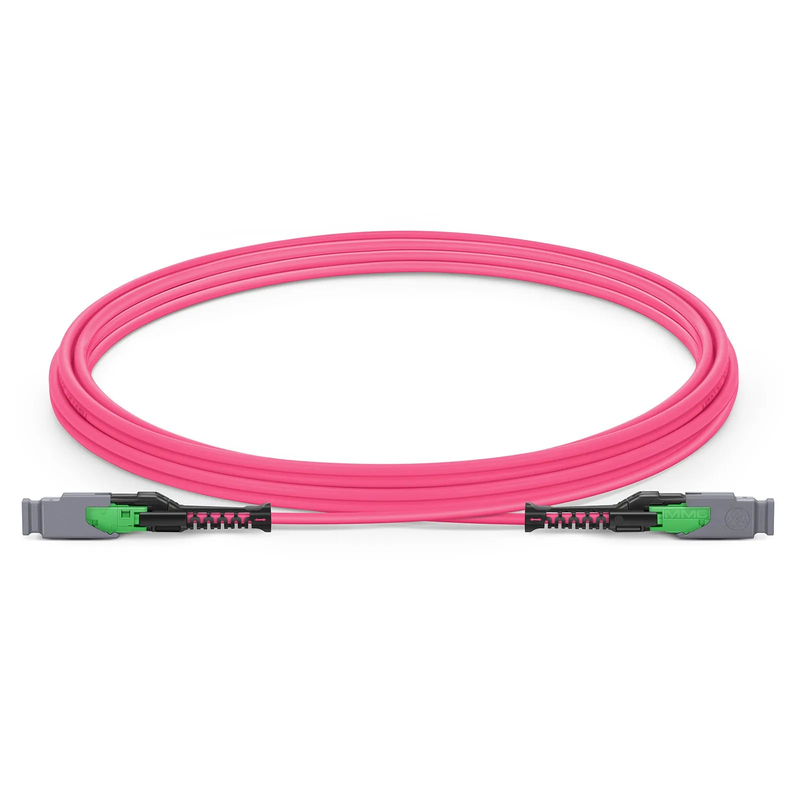 3m (10ft) MMC Jumper, MMC-16 APC (Female) to MMC-16 APC (Female), 16 Fibers, Multimode (OM4), Plenum (OFNP), 0.35dB Max, Jumper Polarity, Magenta