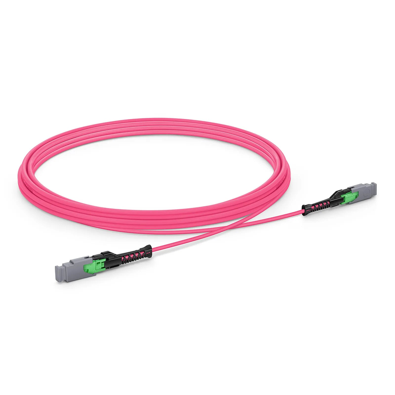 3m (10ft) MMC Jumper, MMC-16 APC (Female) to MMC-16 APC (Female), 16 Fibers, Multimode (OM4), Plenum (OFNP), 0.35dB Max, Jumper Polarity, Magenta