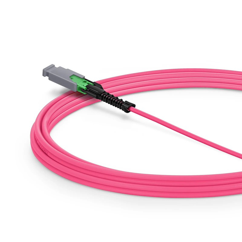3m (10ft) MMC Jumper, MMC-16 APC (Female) to MMC-16 APC (Female), 16 Fibers, Multimode (OM4), Plenum (OFNP), 0.35dB Max, Jumper Polarity, Magenta