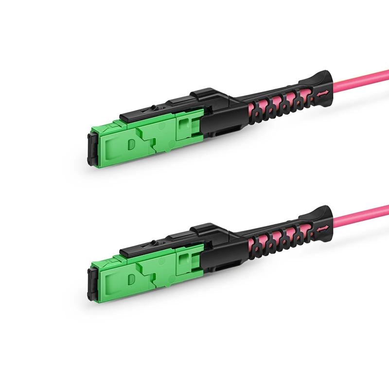 3m (10ft) MMC Jumper, MMC-16 APC (Female) to MMC-16 APC (Female), 16 Fibers, Multimode (OM4), Plenum (OFNP), 0.35dB Max, Jumper Polarity, Magenta