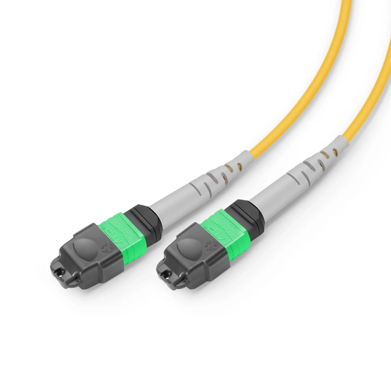 1m (3ft) MMC Breakout Cable, MMC-16 APC (Female) to 2 x MTP®-8 APC (Female), 16 Fibers, Single Mode (OS2), Plenum (OFNP), 0.35dB Max, Jumper Polarity, Yellow
