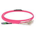 2m (7ft) MMC Harness, MMC-16 APC (Female) to 8 x LC UPC Duplex, 16 Fibers, Multimode (OM4), Plenum (OFNP), 0.35dB Max, Jumper Polarity, Magenta