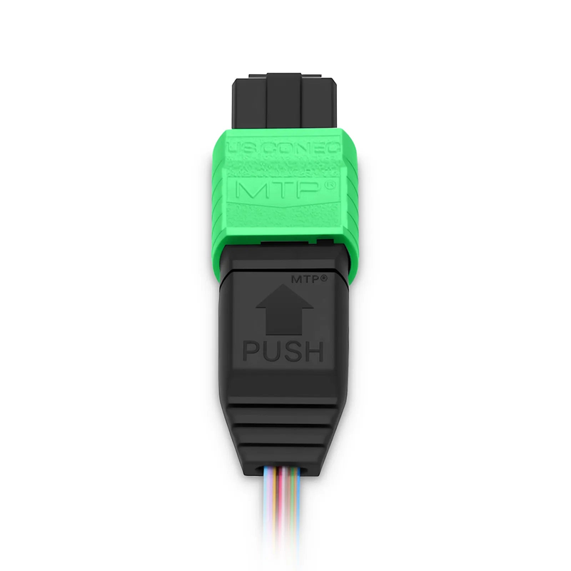 1m (3ft) MTP® Fiber Pigtail, MTP-12® APC (Female) to Unterminated, 12 Fibers, Single Mode (OS2), Unjacketed, 12-Color