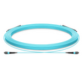30m (98ft) MTP® Trunk Cable, MTP®-12 UPC (Male) to MTP®-12 UPC (Female), 12 Fibers, Multimode (OM3), Plenum (OFNP), 0.20dB Max, Type A, Double Jacket, Aqua