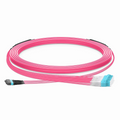 30m (98ft) MTP® Hybrid Trunk Cable, MTP®-12 UPC (Female) to 6 LC UPC Duplex Uniboot, 36 Fibers, Multimode (OM4), Plenum (OFNP), 0.20dB Max, Type B, Double Jacket, Magenta