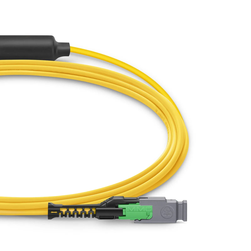 3m (10ft) MMC Breakout Cable, MMC-24 APC (Female) to 3 x MTP®-8 APC (Female), 24 Fibers, Single Mode (OS2), Plenum (OFNP), 0.35dB Max, Jumper Polarity, Yellow