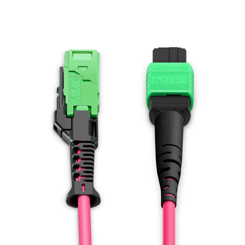 1m (3ft) MMC Jumper, MMC-16 APC (Female) to MTP®-16 APC (Female), 16 Fibers, Multimode (OM4), Plenum (OFNP), 0.35dB Max, Jumper Polarity, Magenta