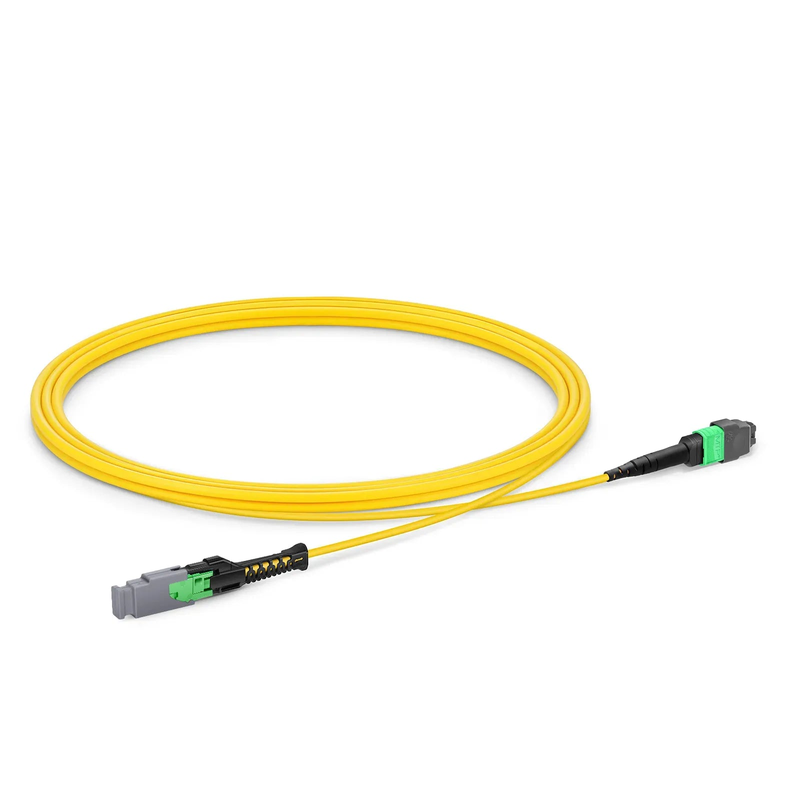 2m (7ft) MMC Jumper, MMC-16 APC (Female) to MTP®-16 APC (Female), 16 Fibers, Single Mode (OS2), Plenum (OFNP), 0.35dB Max, Jumper Polarity, Yellow