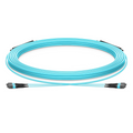 30m (98ft) MTP® Trunk Cable, MTP®-12 UPC (Female) to MTP®-12 UPC (Female), 24 Fibers, Multimode (OM3), Plenum (OFNP), 0.20dB Max, Type B, Double Jacket, Aqua
