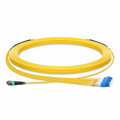 30m (98ft) MTP® Hybrid Trunk Cable, MTP®-12 APC (Female) to 6 LC UPC Duplex Uniboot, 24 Fibers, Single Mode (OS2), Plenum (OFNP), 0.35dB Max, Type B, Double Jacket, Yellow