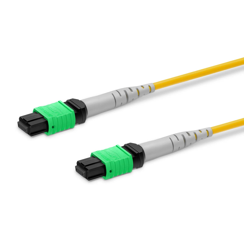 NVIDIA/Mellanox MFP7E40-N050 Compatible 50m (164ft) MTP® Breakout Cable, MTP®-12 APC (Female) to 2 x MTP®-4 APC (Female), 8 Fibers, Single Mode (OS2), Plenum (OFNP), 0.35dB Max, Type B, Yellow