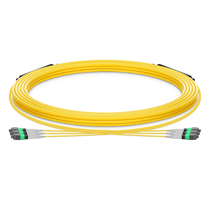 30m (98ft) MTP® Trunk Cable, MTP®-8 APC (Male) to MTP®-8 APC (Male), 24 Fibers, Single Mode (OS2), Plenum (OFNP), 0.35dB Max, Type B, Double Jacket, Yellow