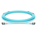 30m (98ft) MTP® Trunk Cable, MTP®-8 UPC (Male) to MTP®-8 UPC (Male), 24 Fibers, Multimode (OM3), Plenum (OFNP), 0.20dB Max, Type B, Double Jacket, Aqua