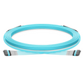 30m (98ft) MTP® Trunk Cable, MTP®-8 UPC (Male) to MTP®-8 UPC (Male), 32 Fibers, Multimode (OM3), Plenum (OFNP), 0.20dB Max, Type B, Double Jacket, Aqua