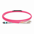 2m (7ft) MTP® Harness, MTP®-8 UPC (Female) to 4 x LC UPC Duplex, 8 Fibers, Multimode (OM4), Plenum (OFNP), 0.35dB Max, Type B, 1m Equal Breakout Length, Magenta