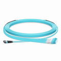 30m (98ft) MTP® Hybrid Trunk Cable, MTP®-12 UPC (Female) to 6 LC UPC Duplex Uniboot, 36 Fibers, Multimode (OM3), Plenum (OFNP), 0.20dB Max, Type B, Double Jacket, Aqua