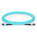 5m (16ft) MTP® Jumper, MTP®-12 UPC (Female) to MTP®-12 UPC (Female), 12 Fibers, Multimode (OM3), Plenum (OFNP), 0.35dB Max, Type A, Aqua