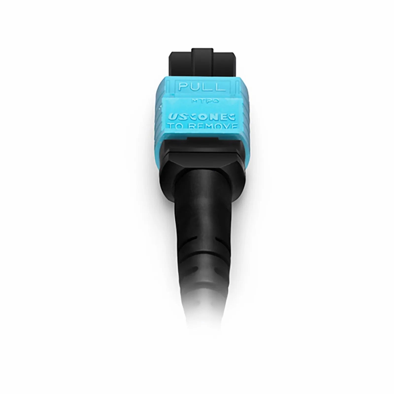 10m (33ft) MTP® Jumper, MTP®-12 UPC (Female) to MTP®-12 UPC (Female), 12 Fibers, Multimode (OM3), Plenum (OFNP), 0.35dB Max, Type A, Aqua