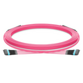30m (98ft) MTP® Trunk Cable, MTP®-12 UPC (Male) to MTP®-12 UPC (Male), 48 Fibers, Multimode (OM4), Plenum (OFNP), 0.20dB Max, Type B, Double Jacket, Magenta