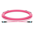 30m (98ft) MTP® Trunk Cable, MTP®-12 UPC (Male) to MTP®-12 UPC (Male), 24 Fibers, Multimode (OM4), Plenum (OFNP), 0.20dB Max, Type B, Double Jacket, Magenta