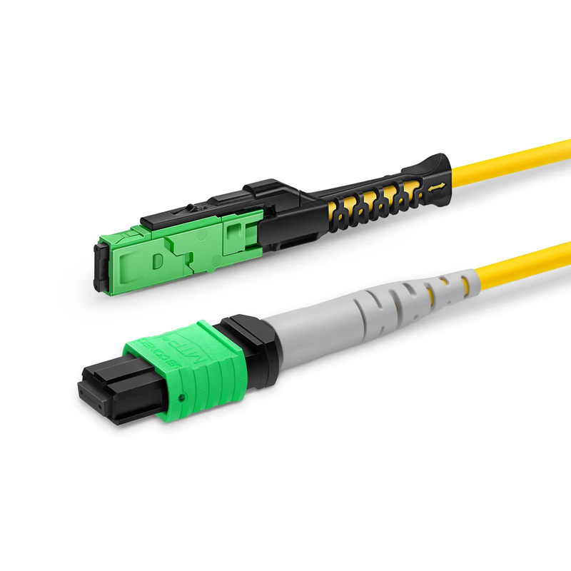 1m (3ft) MMC Breakout Cable, MMC-24 APC (Female) to 3 x MTP®-8 APC (Female), 24 Fibers, Single Mode (OS2), Plenum (OFNP), 0.35dB Max, Jumper Polarity, Yellow