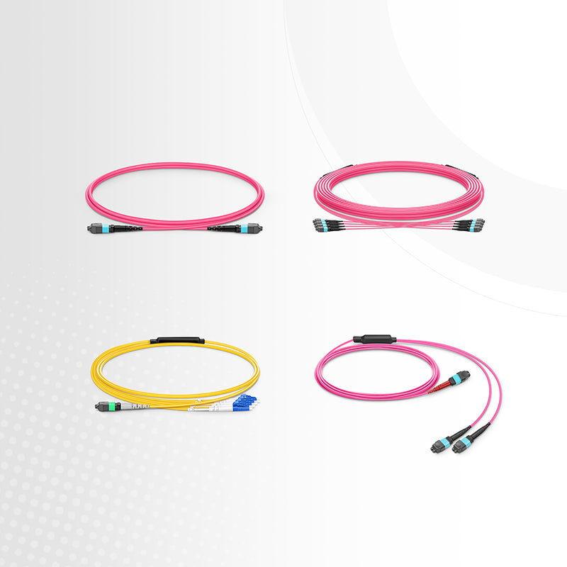 1m (3ft) MTP® Jumper, MTP®-12 UPC (Female) to MTP®-12 UPC (Female), 12 Fibers, Multimode (OM3), Plenum (OFNP), 0.35dB Max, Type B, Aqua