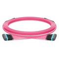 15m (49ft) MTP® Trunk Cable, MTP®-12 UPC (Female) to MTP®-12 UPC (Female), 144 Fibers, Multimode (OM4), Plenum (OFNP), 0.20dB Max, Type B, Double Jacket, Magenta