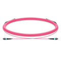 5m (16ft) MTP® Trunk Cable, MTP®-12 UPC (Female) to MTP®-12 UPC (Female), 12 Fibers, Multimode (OM4), Plenum (OFNP), 0.20dB Max, Type B, Double Jacket, Magenta