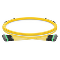 5m (16ft) MTP® Trunk Cable, MTP®-12 APC (Female) to MTP®-12 APC (Female), 144 Fibers, Single Mode (OS2), Plenum (OFNP), 0.35dB Max, Type B, Double Jacket, Yellow
