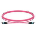 5m (16ft) MTP® Trunk Cable, MTP®-12 UPC (Female) to MTP®-12 UPC (Female), 36 Fibers, Multimode (OM4), Plenum (OFNP), 0.20dB Max, Type B, Double Jacket, Magenta