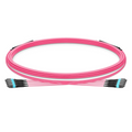 5m (16ft) MTP® Trunk Cable, MTP®-12 UPC (Female) to MTP®-12 UPC (Female), 48 Fibers, Multimode (OM4), Plenum (OFNP), 0.20dB Max, Type B, Double Jacket, Magenta