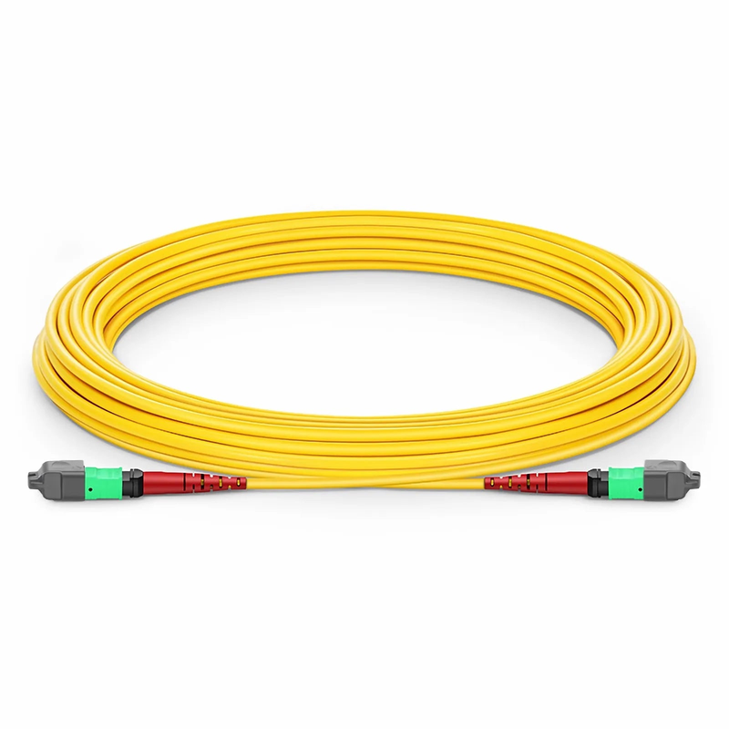 10m (33ft) MTP® Jumper, MTP®-24 APC (Female) to MTP®-24 APC (Female), 24 Fibers, Single Mode (OS2), Plenum (OFNP), 0.35dB Max, Type A, Yellow