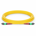 10m (33ft) MTP® Jumper, MTP®-24 APC (Female) to MTP®-24 APC (Female), 24 Fibers, Single Mode (OS2), Plenum (OFNP), 0.35dB Max, Type A, Yellow