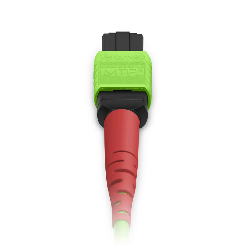 1m (3ft) MTP® Jumper, MTP®-24 UPC (Female) to MTP®-24 UPC (Female), 24 Fibers, Multimode (OM5), Plenum (OFNP), 0.35dB Max, Type A, Lime Green